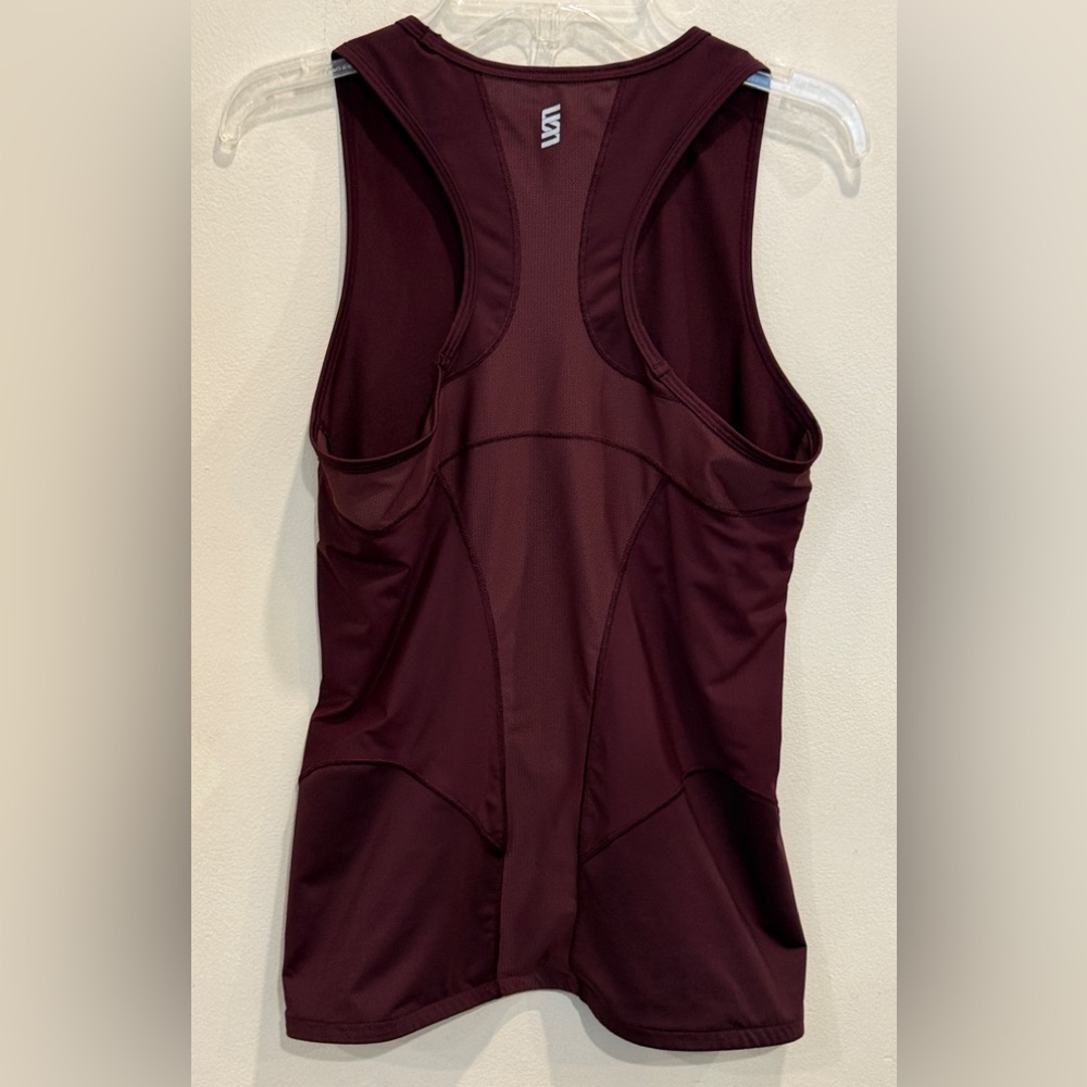 Compression Tank by Second Skin Burgundy Racerback - Picture 2 of 9